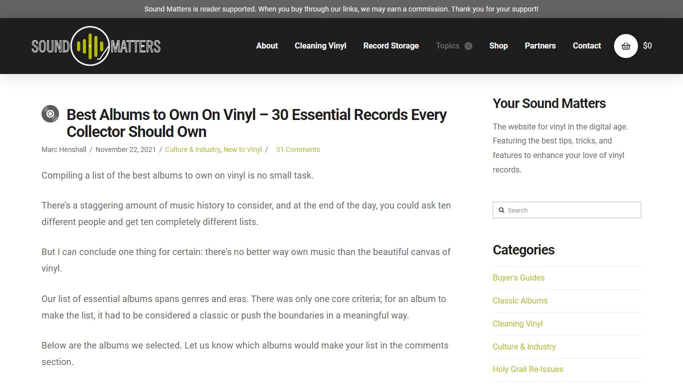 Best Albums to Own On Vinyl - 30 Essential Records Every Collector ...
